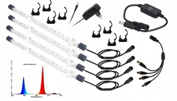 КОМПЛЕКТ ДЛЯ ВЫРАЩИВАНИЯ СВЕТОДИОДНЫХ РАСТЕНИЙ ДЛЯ ПОЛОЧНЫХ РАСТЕНИЙ IP65 4X120 СМ