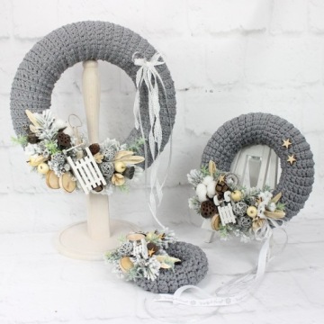 Подсвечник, венок, новогоднее украшение, свитер, РОЗОВЫЙ