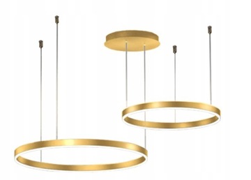 LAMPA LED RING ZŁOTA LAMPA WISZĄCA LED + Pilot