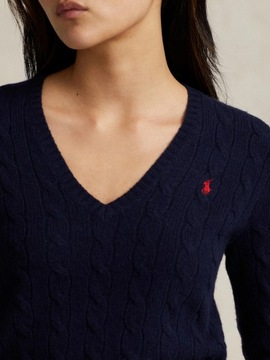 Sweter wełniany damski POLO RALPH LAUREN granatowy S