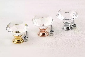 МЕБЕЛЬНАЯ РУЧКА КРИСТАЛЛ, бриллиант 30 мм, ЗОЛОТО