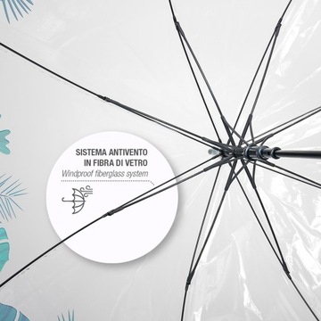 Perletti длинный автоматический зонт, бесцветный