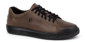Skórzane męskie sneakersy 2127 sznurowane rozmiar 45