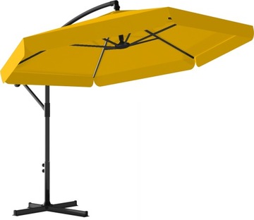 СКЛАДНОЙ САДОВЫЙ ЗОНТ 350см С РЮШЕЙ, ЖЕЛТЫЙ КРЫШКА