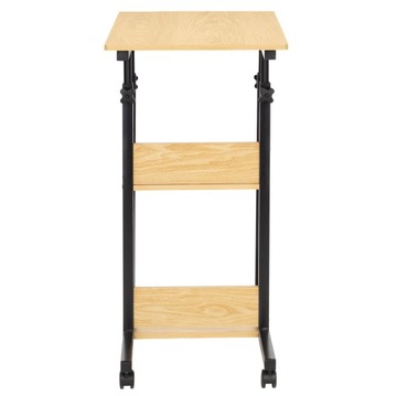 PRZYŁÓŻKOWE BIURKO STOLIK BOCZNY MOBILNE 76-86cm KAWOWY POD LAPTOPA KÓŁKACH