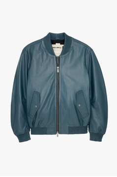 ZARA SRPLS SKÓRZANA KURTKA M BOMBER 100% SKÓRA MĘSKA NIEBIESKA PREMIUM