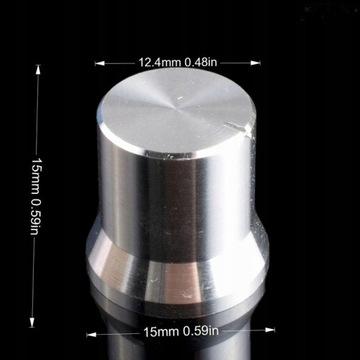 Gałka pokrętło potencjometra 15x15mm srebrny
