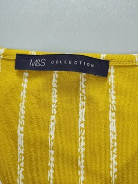 M&S BLUZKA o luźnym kroju żółta w paski 40 UK 12