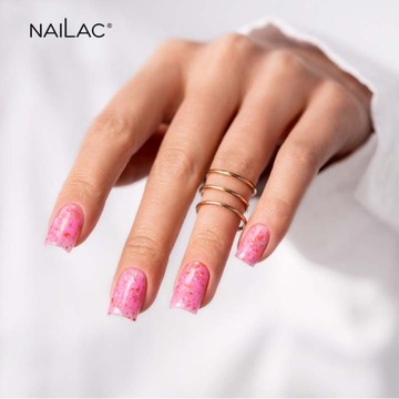 Каучуковая основа с кусочками фольги и частицами Nailac MIX.