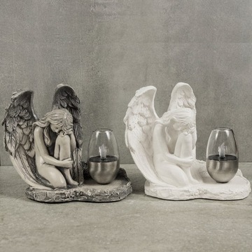 СЕРАЯ ГИПСОВАЯ ФИГУРКА Гробница СОЛНЕЧНАЯ СВЕТОДИОДНАЯ ЛАМПА