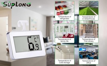 Cyfrowy termometr do lodówki zamrażarki z wyświetlaczem LCD + bateria