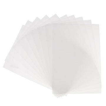 10 kurczliwe arkusze papieru białe przezroczyste