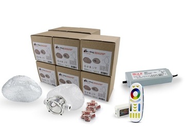 10x Lampa Ogrodowa LedBruk Kamień 24V IP68 LED RGB