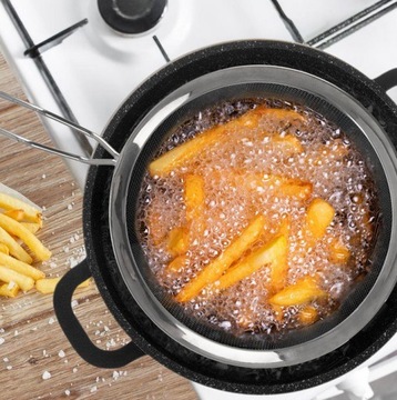 КОРЗИНА ДЛЯ ЖАРКИ КАРТОФЕЛЯ ФРИ С ЖИРОМ, СТРЕЙН