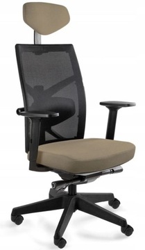 FOTEL TUNE taupe 130 ERGONOMICZNY BIURO