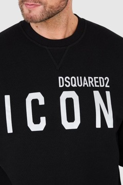 DSQUARED2 Czarna bluza z dużym srebrnym logo XXL