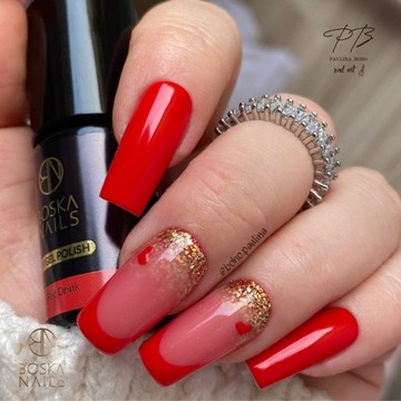 Лак для ногтей Boska Nails Hybrid 332 Red Drink Divine красный 6мл
