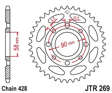 ЗАДНЯЯ ЗВЕЗДОЧКА JT JTR269.51