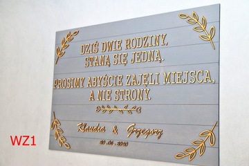 Rustykalna Tablica Powitalna Dziś dwie rodziny 4wz