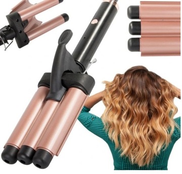 CERAMICZNA FALOWNICA LOKÓWKA DO WŁOSÓW 70-120W 180°-210° KOLOR CZARNO-ZŁOTY