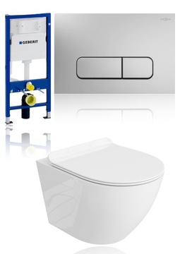Унитаз GEBERIT DUOFIX BASIC, скрытый каркас, чаша, кнопка, CHROME MAT