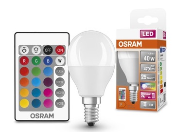 OSRAM LED kulka RGBW + PILOT 4,9W = 40W E14 470lm