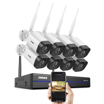 ANNKE Bezprzewodowy system nadzoru IP 8CH 3MP