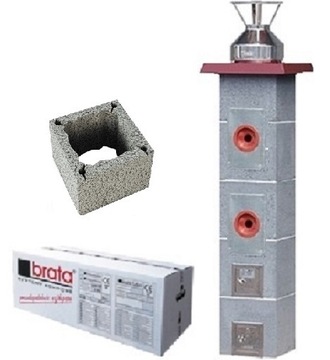 BRATA KOMIN DO GAZU TURBO S 9m 160mm - 2 PRZYŁĄCZA