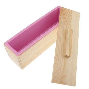 Prostokątna silikonowa drewniana pokrywka do pudełka DIY Tostowy bochenek 900ml Różowy 900ml różowy