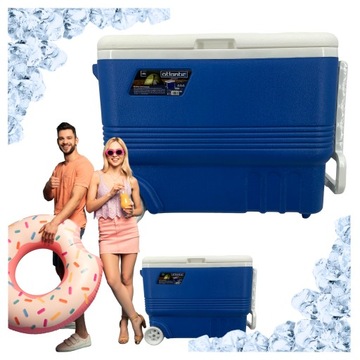 Lodówka Kamai Coolbox 45L - z KÓŁKAMI i RĄCZKĄ, perfekcyjna na BIWAK, PLAŻĘ