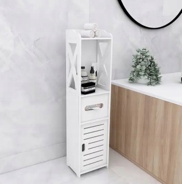 ШКАФ ДЛЯ ВАННОЙ, АЖУР, БЕЛЫЙ СТОЛБ, ПОЛКА ДЛЯ БУМАГИ, КОСМЕТИКА