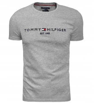 T-SHIRT KOSZULKA MĘSKA TOMMY HILFIGER SZARA EST. 1985 ROZ. S