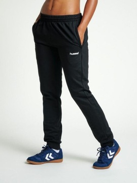 HUMMEL CZARNE KLASYCZNE SPODNIE DRESOWE PRINT LOGO EYS HMP__M