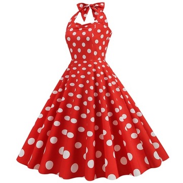 Polka Dot Hepburn Style 50s 60s Vintage Dress A-Li