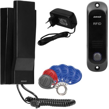 Domofon Jednorodzinny Słuchawkowy Czytnik RFID Brama Furtka Interkom Czarny