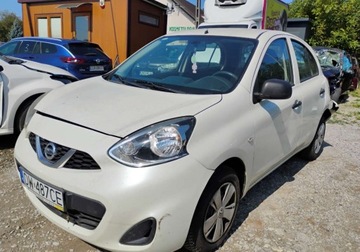 Nissan Micra IV Hatchback 5d Facelifting 1.2 80KM 2015 Nissan Micra 2015r, 1.2 Benzyna. Lekko uszkodzony prawy przod i lewy tyl.