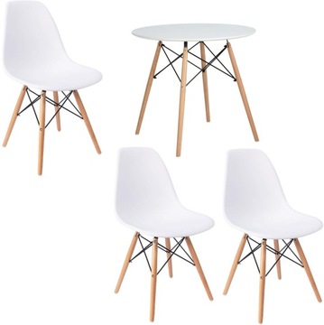Stół z krzesłami Stół + 3 Krzesła skandynawskie