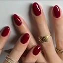 Paznokcie Sztuczne Tipsy Owalne Ciemne Czerwone Owal Samoprzylepne 24szt