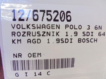 POLO 3 III STARTÉR 1,9SDI