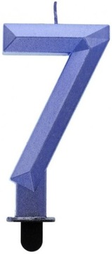 ŚWIECZKA URODZINOWA CYFRA 7 SIEDEM DIAMENT MINECRAFT CIEMNONIEBIESKI TORT