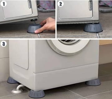 ПОДКЛАДКИ КОВРИКИ ДЛЯ СТИРАЛЬНОЙ МАШИНЫ ПОСУДОМОЕЧНАЯ МАШИНА, ПРОТИВСКОЛЬЗЯЩИЕ, ПРОТИВОШОКОВЫЕ, РЕЗИНОВЫЕ 4 шт.