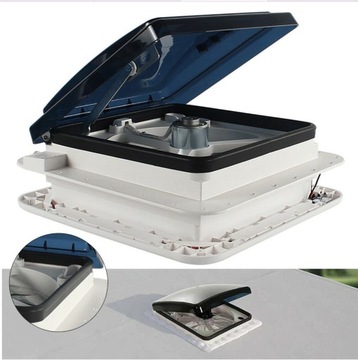 OKNO WENTYLATOR LED WYCIĄGOWY RV SZYBERDACH WENTYLACJA KAMPER WYWIETRZNIK