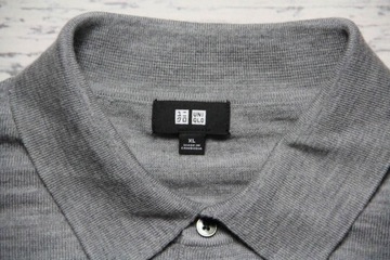 Uniqlo 100% Extra Fine Merino Wool _ rozpinany sweter wełny merynosów _ XL