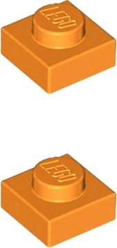 LEGO Płytka 1x1 Pomarańczowy 3024 4524929 - 2szt
