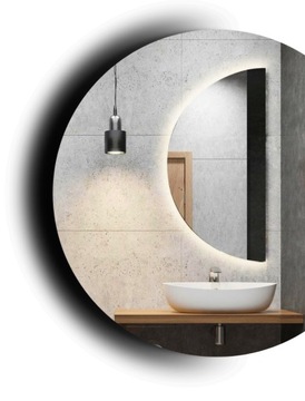 LUSTRO PÓŁOKRĄGŁE 120 LED ZE ŚCIĘTYM BOKIEM PODŚWIETLANE ŁAZIENKOWE PREMIUM