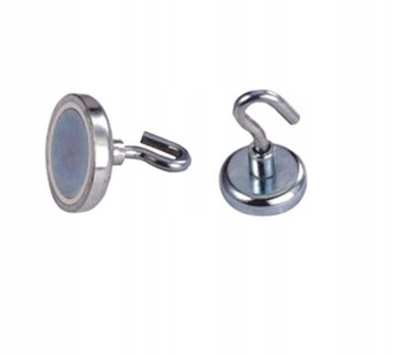 Magnes Neodymowy z Haczykiem MOCNY Średnica 32 mm E32 34 kg Hakiem Uchwyt