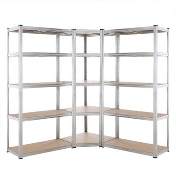 ZESTAW 3 x METALOWY REGAŁ MAGAZYNOWY NAROŻNY