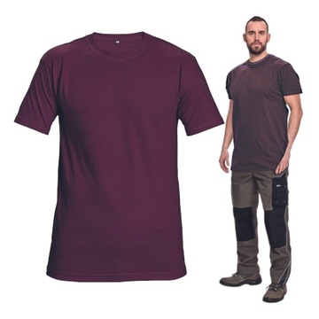 Koszulka męska t-shirt 100% bawełna S bordo