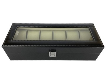 Коробка-шкатулка для часов 6 шт. черные часы 8,3х30,5 SU-025