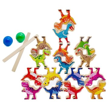 Puzzle 3D Dinozaury Budowanie Wieży Równowaga 3+